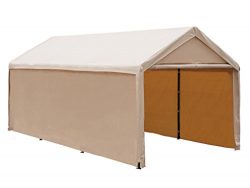 Abba Patio 10 x 20-Feet Heavy Duty Carport Car Canopy Garage Versatile Shelter with Sidewalls, Beige