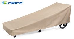 SunPatio Outdoor Patio Chaise Lounge Cover, Extremely Lightweight, Water Resistant, Eco-Friendly ...