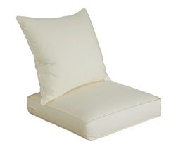 [SewKer] Indoor/Outdoor Patio Deep Seat Cushion Set Simple Modern Creamy-White 3606