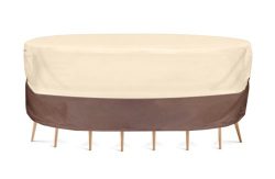 Pyle PVCTBLCH44 Armor Shield Patio Table and Chair Set Cover, 128 by 82 by 23-Inch, Fits Rectang ...