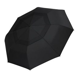 SHINE HAI Windproof Travel Umbrella, Double Canopy Construction, Automatic Open Close for One Ha ...