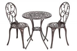 Patio Sense 3-Piece Antique Bronze Cast Aluminum Bistro Set