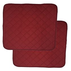 LUXEHOME Set of 2 Waterproof Cozy Seat Protector Cushion 22×21 Inch (Burgundy)