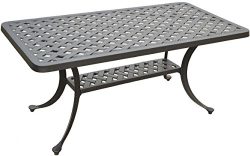 Crosley Furniture Sedona Solid-Cast Aluminum Outdoor Cocktail Table – Black