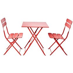 Grand patio Bistro Sets, Folding Outdoor Furniture Set for Bistro Patio Backyard, Red