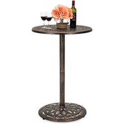 Best Choice Products Outdoor Bar Height Cast Aluminum Bistro Table (Copper)
