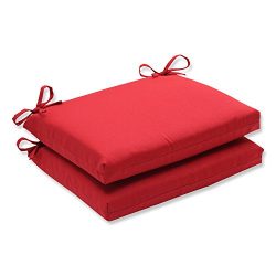 Pillow Perfect Indoor/Outdoor Red Solid Seat Cushion Squared, 2-Pack