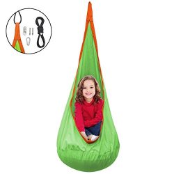 Sorbus Kids Pod Swing Chair Nook – Hanging Seat Hammock Nest for Indoor and Outdoor Use –  ...