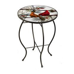 New Creative Seasonal Cardinals Glass Patio Table