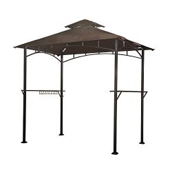 Sunjoy 8’x 5′ Soft Top Grill Gazebo with 4pcs LED