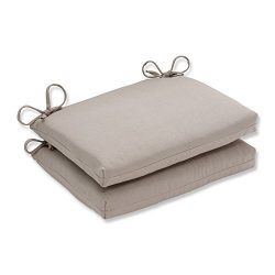 Pillow Perfect Indoor/Outdoor Beige Solid Seat Cushion, Squared, 2-Pack