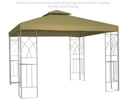 Kenley 2-Tier 10×10 Replacement Gazebo Canopy Awning Roof Top Cover – Waterproof 250g ...