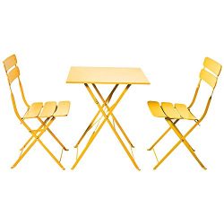 Grand patio Bistro Sets, Folding Outdoor Furniture Set for Bistro Patio Backyard, Yellow