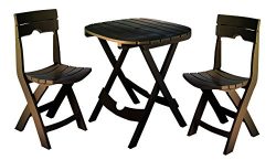 Adams Manufacturing 8590-60-3731 Quik-Fold Cafe Bistro Set, Earth Brown