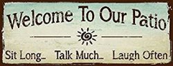 Welcome to Our Patio Metal Sign, Outdoor Living, Rustic Decor