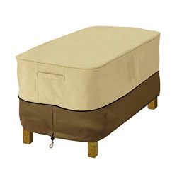 Classic Accessories Veranda Rectangular Patio Ottoman/Side Table Cover – Durable and Water ...