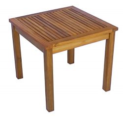 Zen Garden Eucalyptus Square Side Table, 19″ x 19″ x 17.5″, Teak Wood Finish,  ...