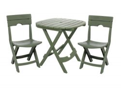 Adams Manufacturing 8590-01-3731 Quik-Fold Cafe Bistro Set, Sage