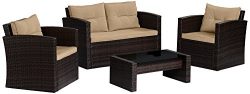 Carmel All-Weather Wicker 4-Piece Patio Conversation Set