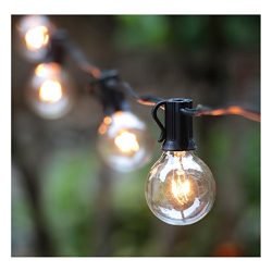 100Ft G40 Globe String Lights with Clear Bulbs-UL Listed for Indoor/Outdoor Commercial Use, Retr ...