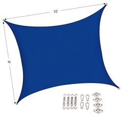 Outhere 8’X10′ Sun Shade Sail Rectangle Canopy with Stainless Steel Hardware Kit  ...