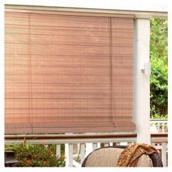 Lewis Hyman 0321246 1/4-Inch Oval Vinyl PVC Rollup Blind, 48-Inch Wide by 72-Inch Long, Woodgrain