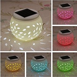 Ceramic Solar Light,SOLMORE LED Solar Ceramic Table Lights,Garden Lights,Filigree Lights,Solar O ...