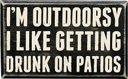 Primitives By Kathy 6.5″ x 4″ Wood Wooden Box Sign “I’m Outdoorsy… ...