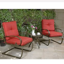 Cloud Mountain Bistro Table Set Outdoor Bistro Set Patio Cafe Furniture Seat, Wrought Iron Bistr ...