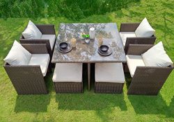 WEATHERPROOF Outdoor Patio 9-piece Furniture Dining Set, All-Weather Wicker
