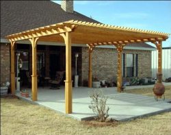 8′ x 12′ Treated Pine 2-Beam Pergola with Stain