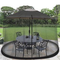 Ideaworks JB5677 Outdoor 7.5-Foot Umbrella Table Screen, Black