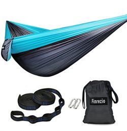 Finrezio Single Double Camping Hammock,Portable Parachute Cloth Hammock for Backpacking,Beach,Ya ...