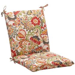 Pillow Perfect Indoor/Outdoor Multicolored Modern Floral Square Chair Cushion
