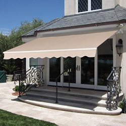 Best Choice Products Patio Manual Patio 8.2’x6.5′ Retractable Deck Awning Sunshade S ...