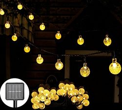 Solar String Lights 20ft 30LED Crystal Ball Globe String Lights-Waterproof LED Fairy Lighting fo ...