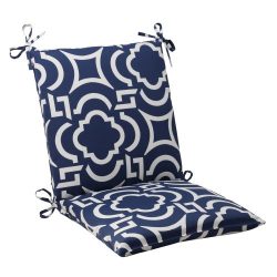 Pillow Perfect Indoor/Outdoor Carmody Squared Chair Cushion, Navy