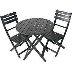 Black Solid Hardwood Eucalyptus Patio Furniture Folding Design Bistro Set