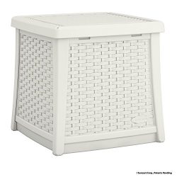 Suncast ELEMENTS End Table with Storage, White