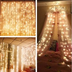 MZD8391 Curtain Icicle Lights, 9.8 X 9.8ft 304 LED Starry Fairy Lights For Wedding, Bedroom, Bed ...