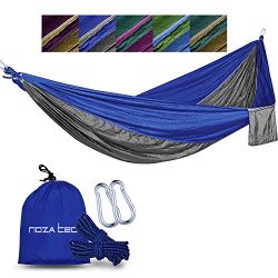 Double Parachute Hammock, Noza Tec Portable Lightweight Nylon Fabric Camping Hammock for Backpac ...