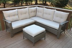 Oliver Smith – Large 4 Pc High Back Rattan Wiker Sectional Sofa Set Outdoor Patio Furnitur ...