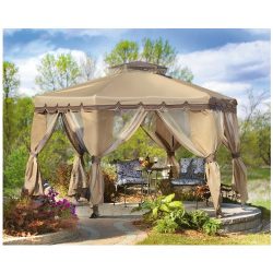 CASTLECREEK Pop-Up Gazebo with Bug Netting 12′ x 12′