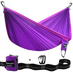 Segmart Camping Hammock with Straps and Carabiners,  Violet / Lilac, Double XL