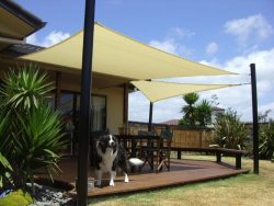 Talentstar 18 x 18 ft Square UV Apontus Sun Shade Sail, Sand
