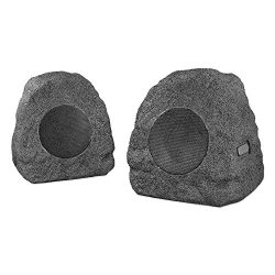 Innovative Technology Premium 5-Watt Bluetooth Outdoor Rock Speakers with A/C Adaptor and Built  ...