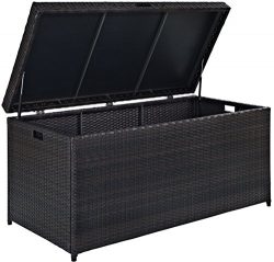 Crosley Furniture Palm Harbor Outdoor Wicker Storage Bin – Dark Brown