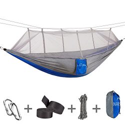 Double Hammock with Bug Net, Navestar Durable Camping Hammock with Net, Comfortable & Compac ...