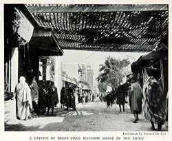 1935 Print Pergola Shade Cityscape Street Scene Fez Morocco Souks Shop Fes NGMA5 – Origina ...