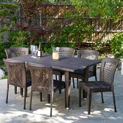 Dana Point 7-pc Outdoor Patio Brown Wicker Dining Set